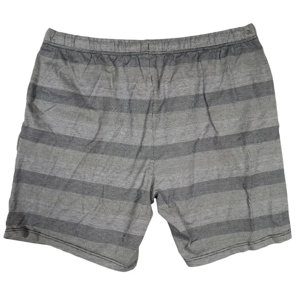 Caribbean Men's Drawstring Shorts Gray Striped 100% Cotton Size XL